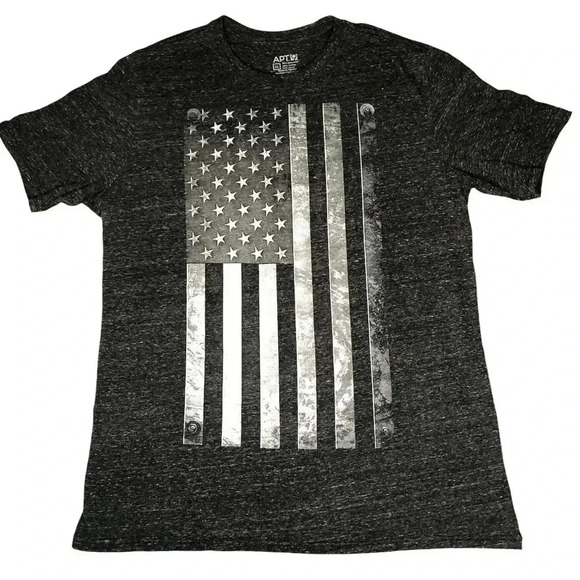 APT 9 Heathered Grey American Flag T-Shirt - Picture 1 of 8